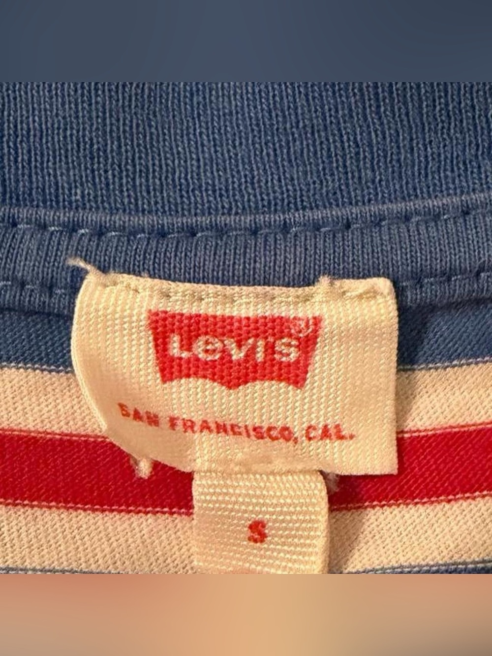 Levi’s Striped Pocket Tee - Red, Blue & White - Picture 3 of 3